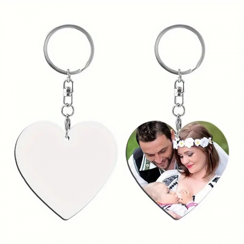 Aluminium keyring heart shape