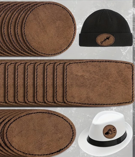 Faux Leather Labels Brown