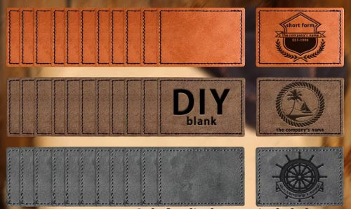 Rectangular Faux Leather Labels