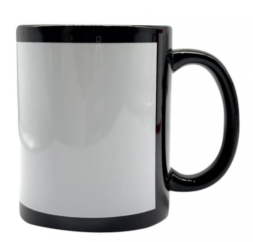 Black mug with patch