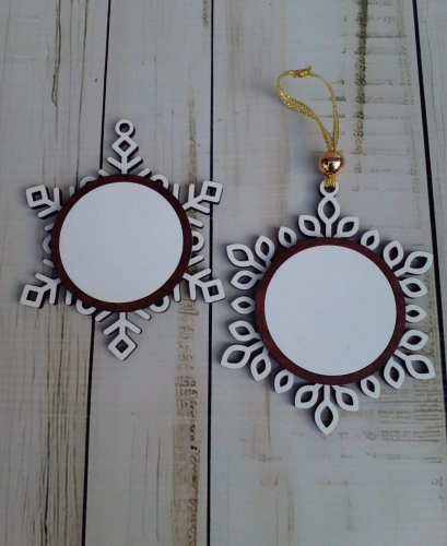 MDF Sublimation Christmas Double Layered Snowflakes