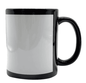 Black mug with patch